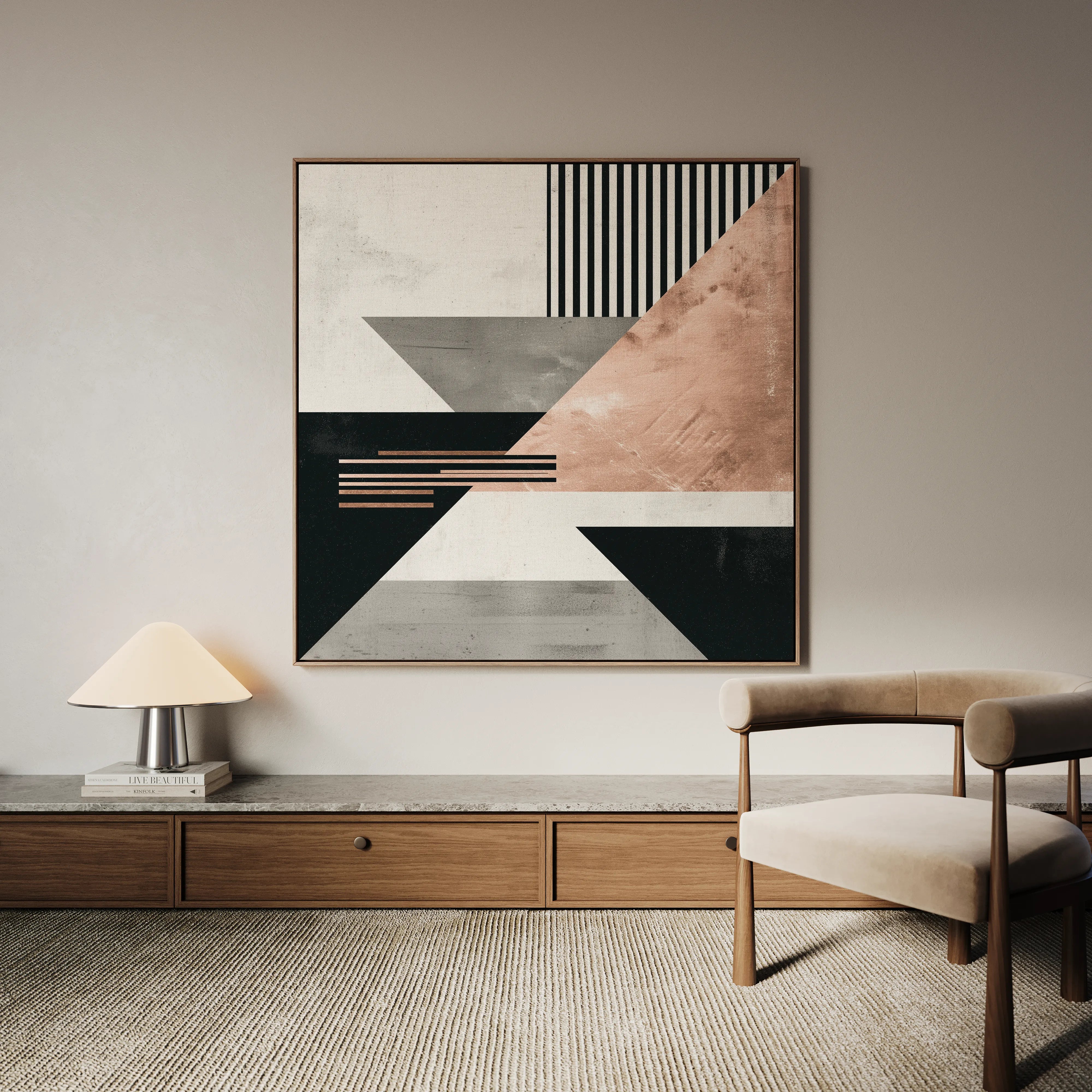 Abstract 1355 Canvas Art 60 x 60 cm / Black