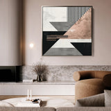 Abstract 1355 Canvas Art 60 x 60 cm / Black