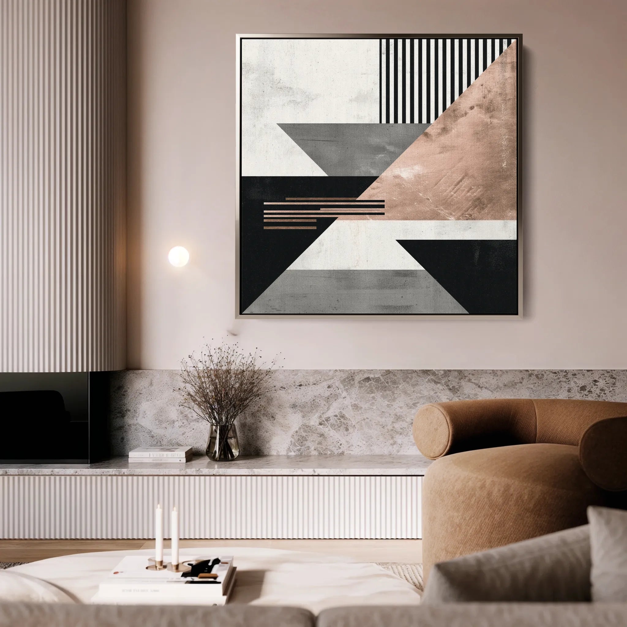 Abstract 1355 Canvas Art 60 x 60 cm / Black