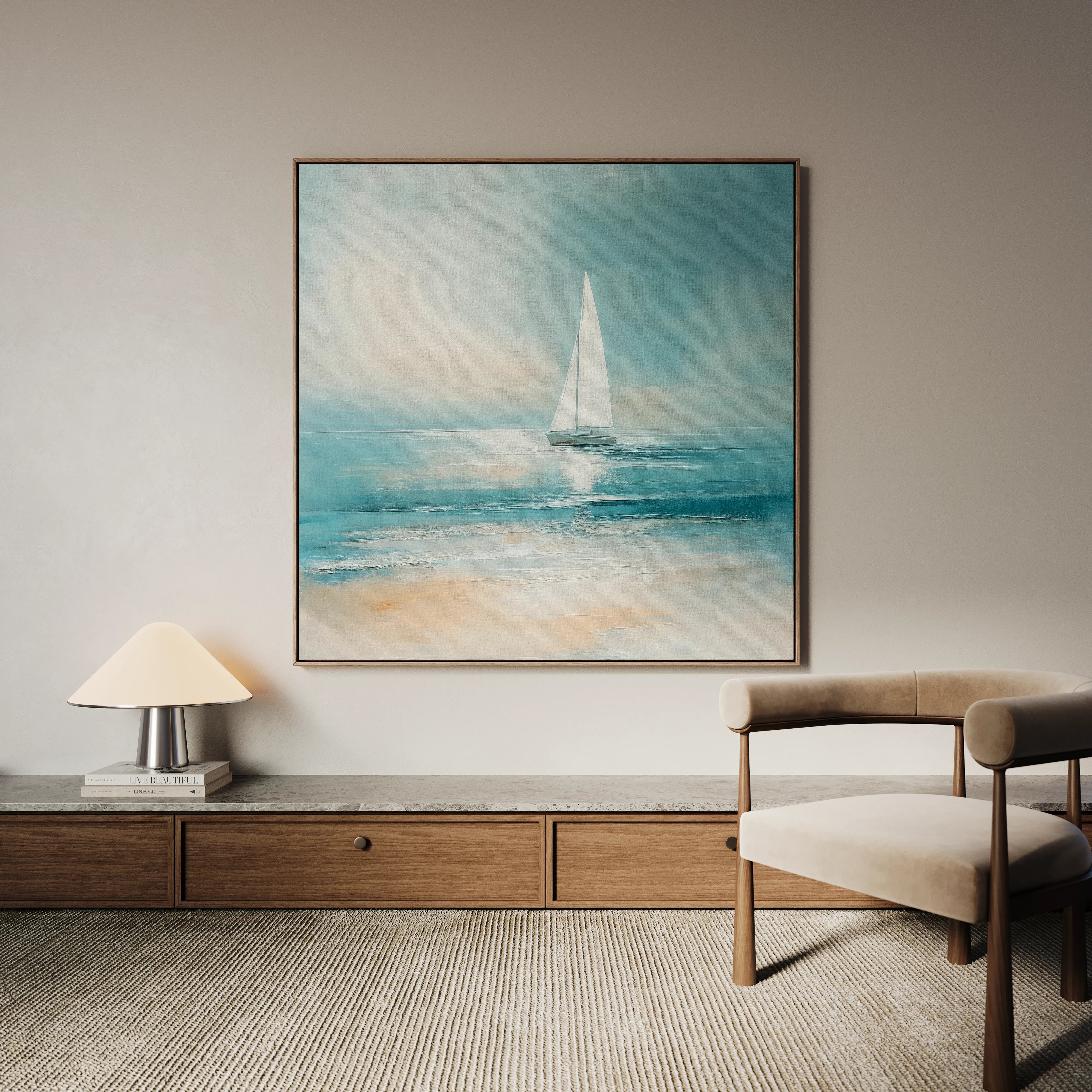 Floral 1355 Canvas Art 60 x 60 cm / Black