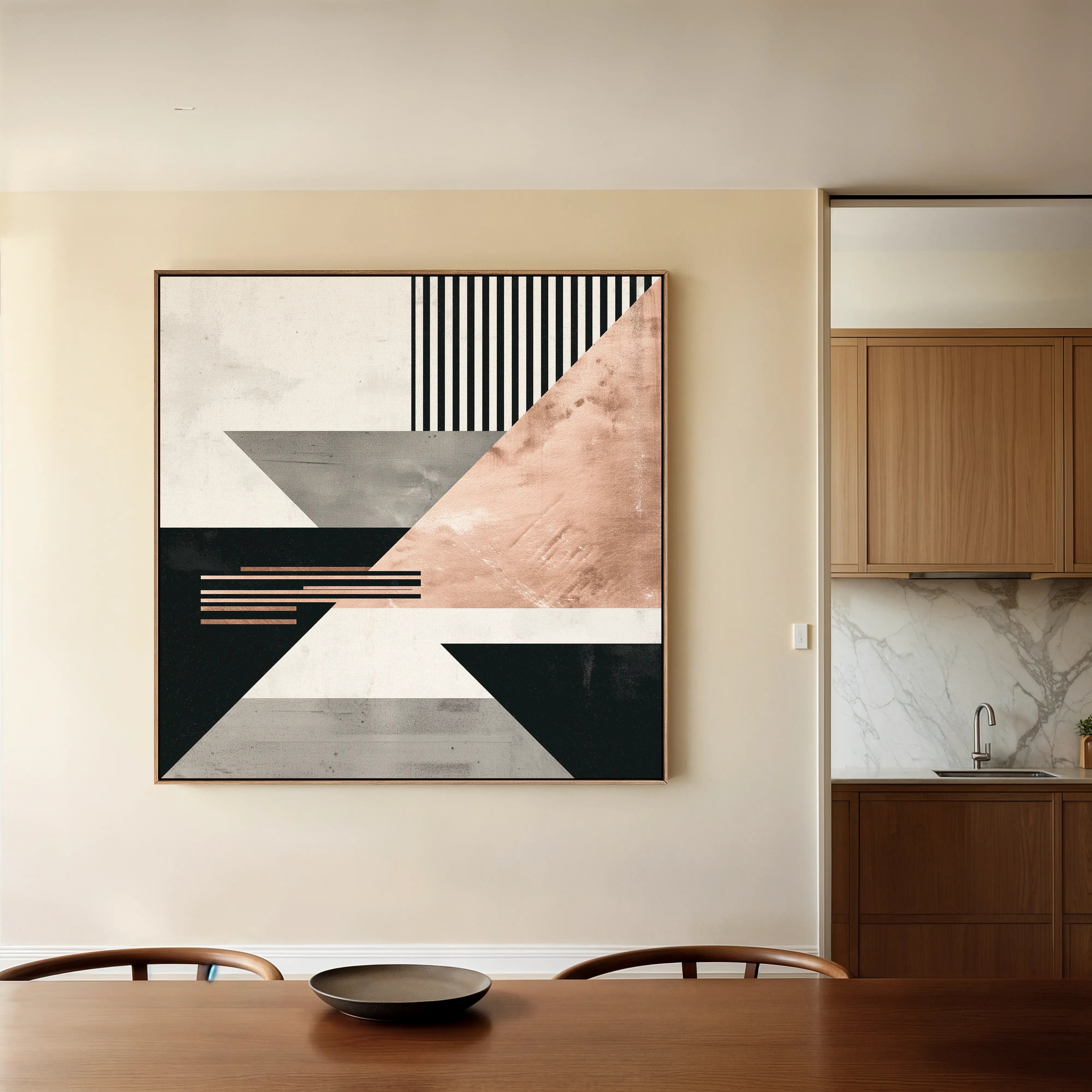 Abstract 1356 Canvas Art 60 x 60 cm / Black