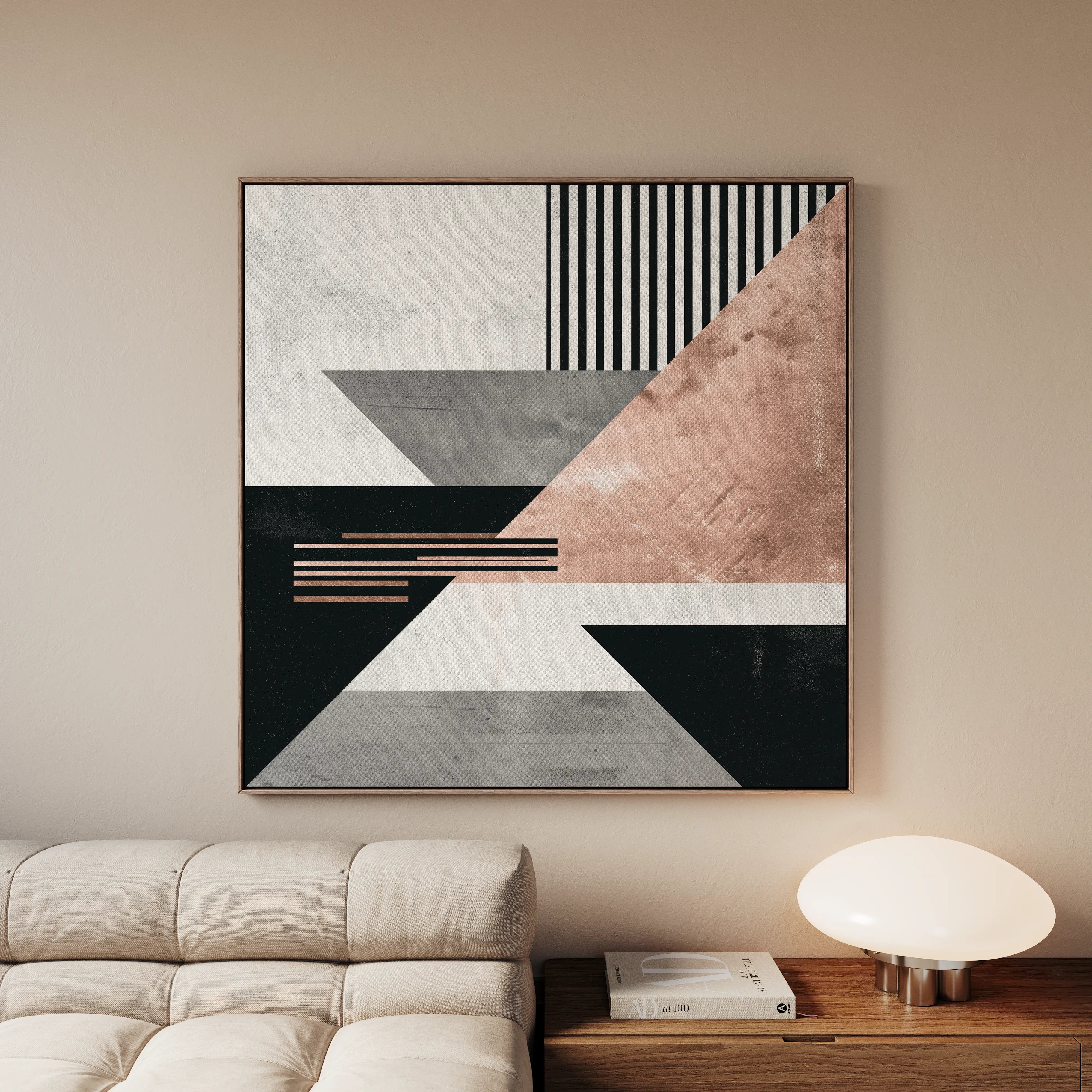 Abstract 1356 Canvas Art 60 x 60 cm / Black