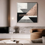 Abstract 1356 Canvas Art 60 x 60 cm / Black