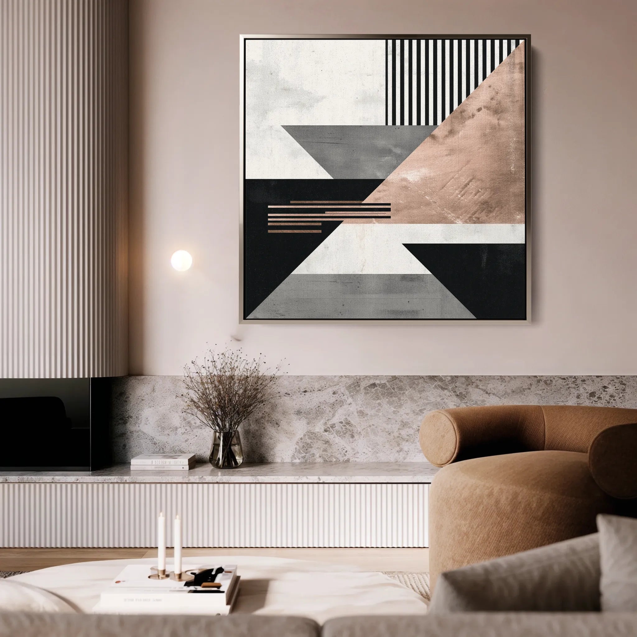 Abstract 1356 Canvas Art 60 x 60 cm / Black