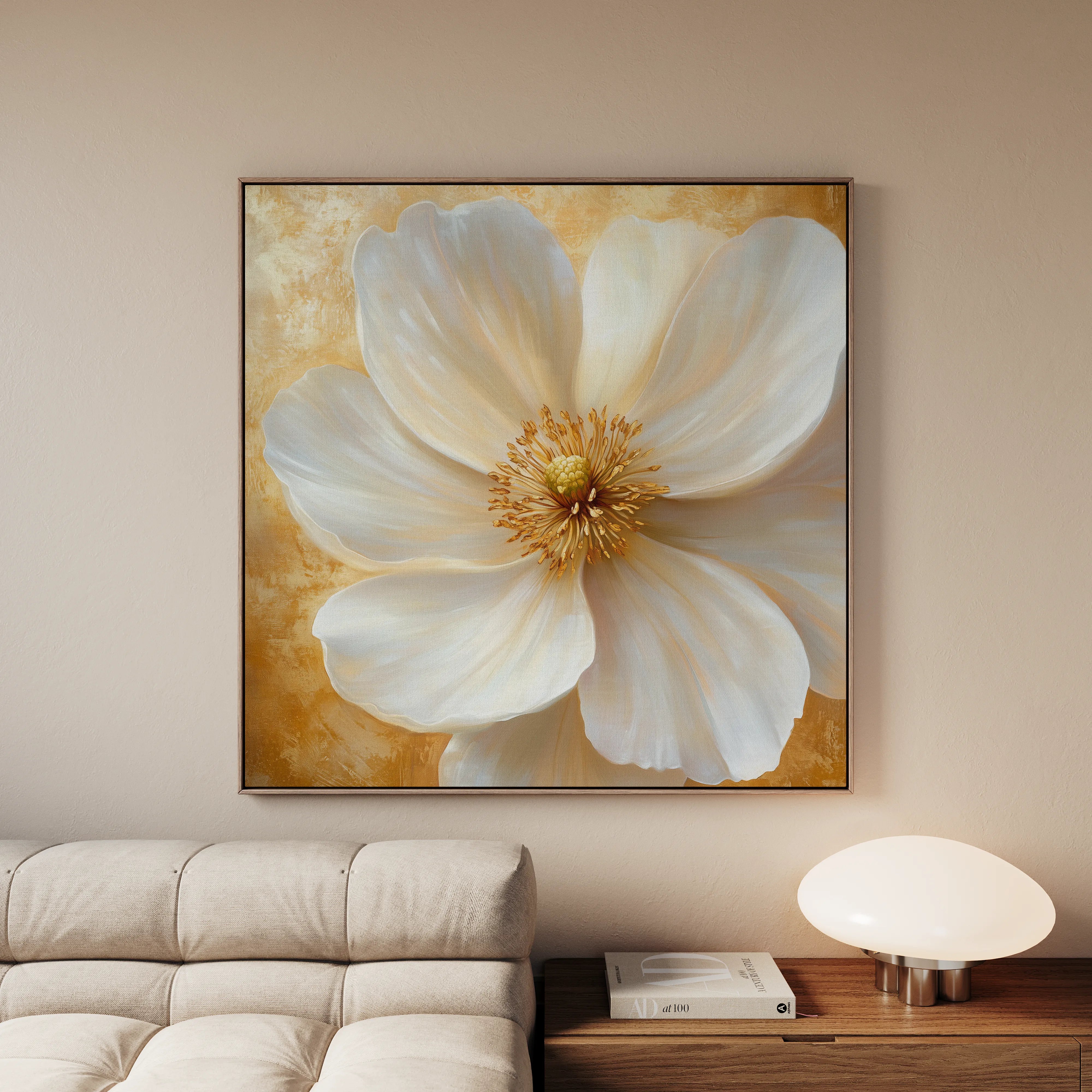 Floral 1356 Canvas Art 60 x 60 cm / Black