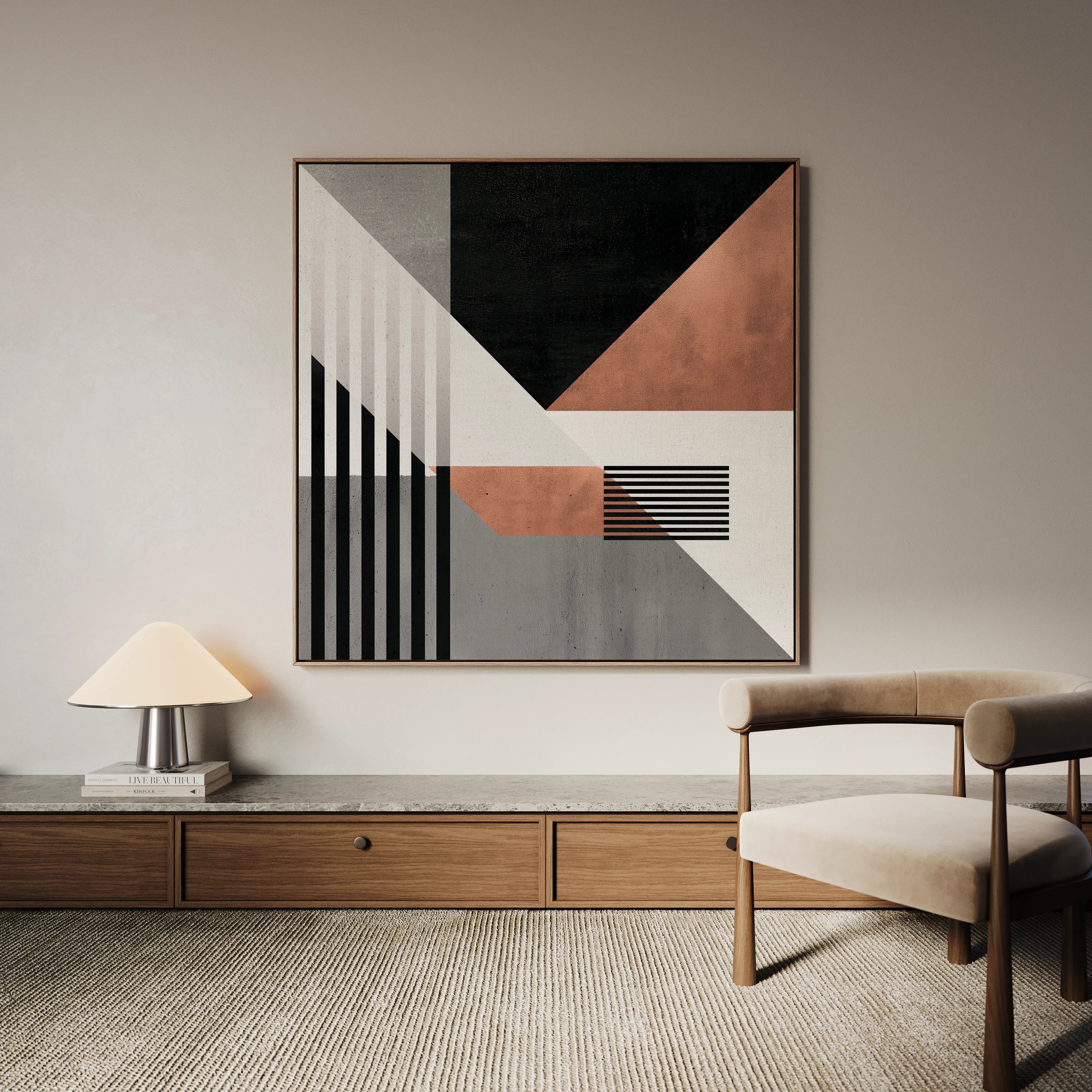Abstract 1357 Canvas Art 60 x 60 cm / Black
