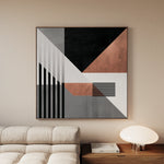 Abstract 1357 Canvas Art 60 x 60 cm / Black