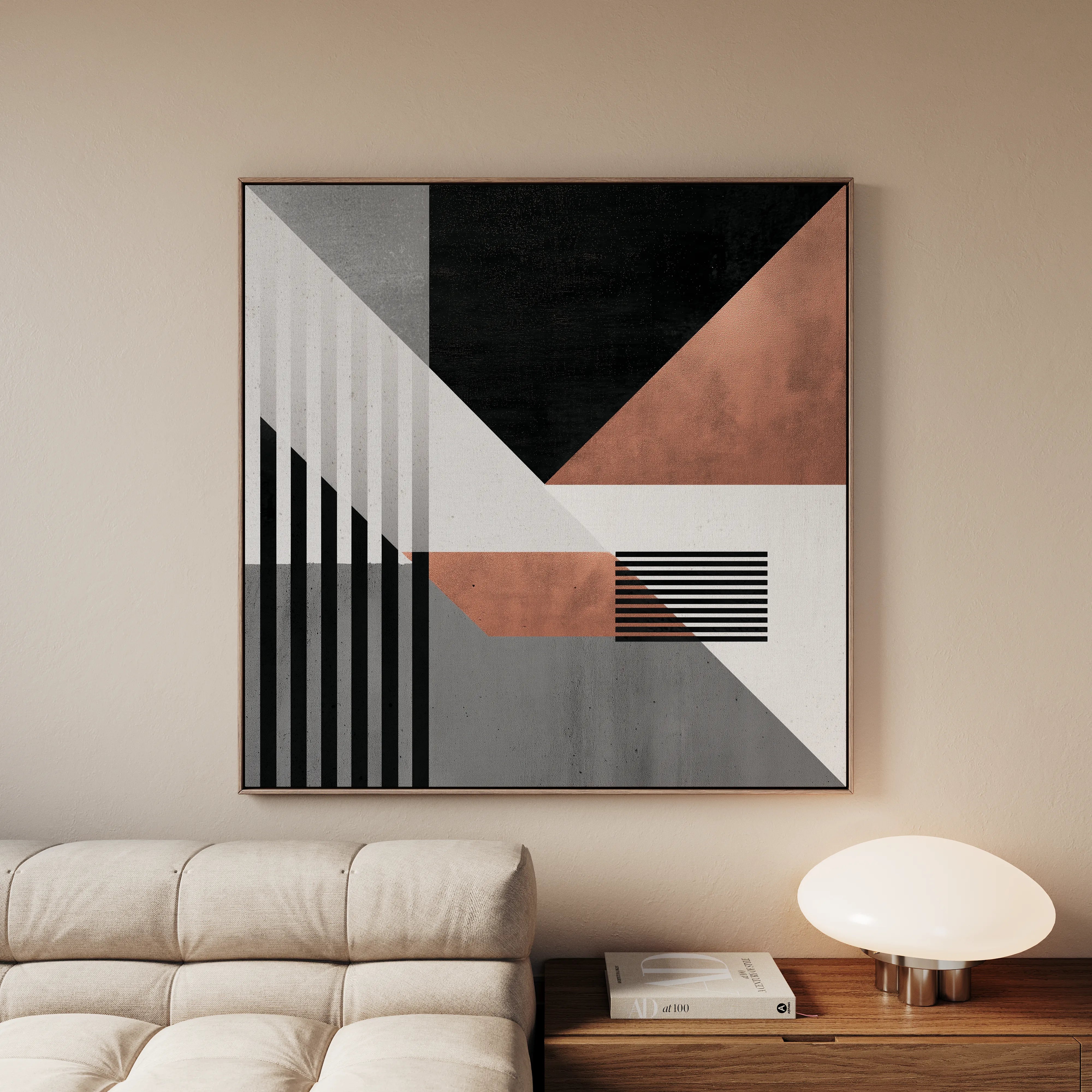 Abstract 1357 Canvas Art 60 x 60 cm / Black