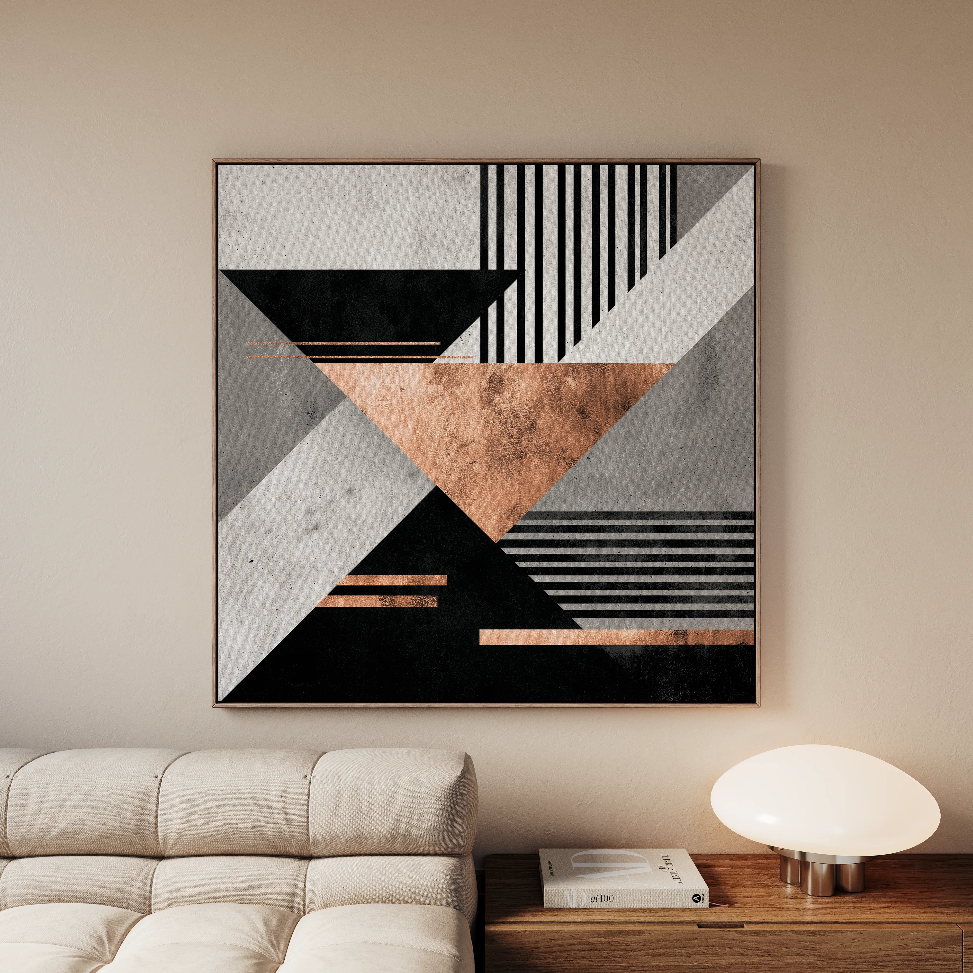 Abstract 1358 Canvas Art 60 x 60 cm / Black