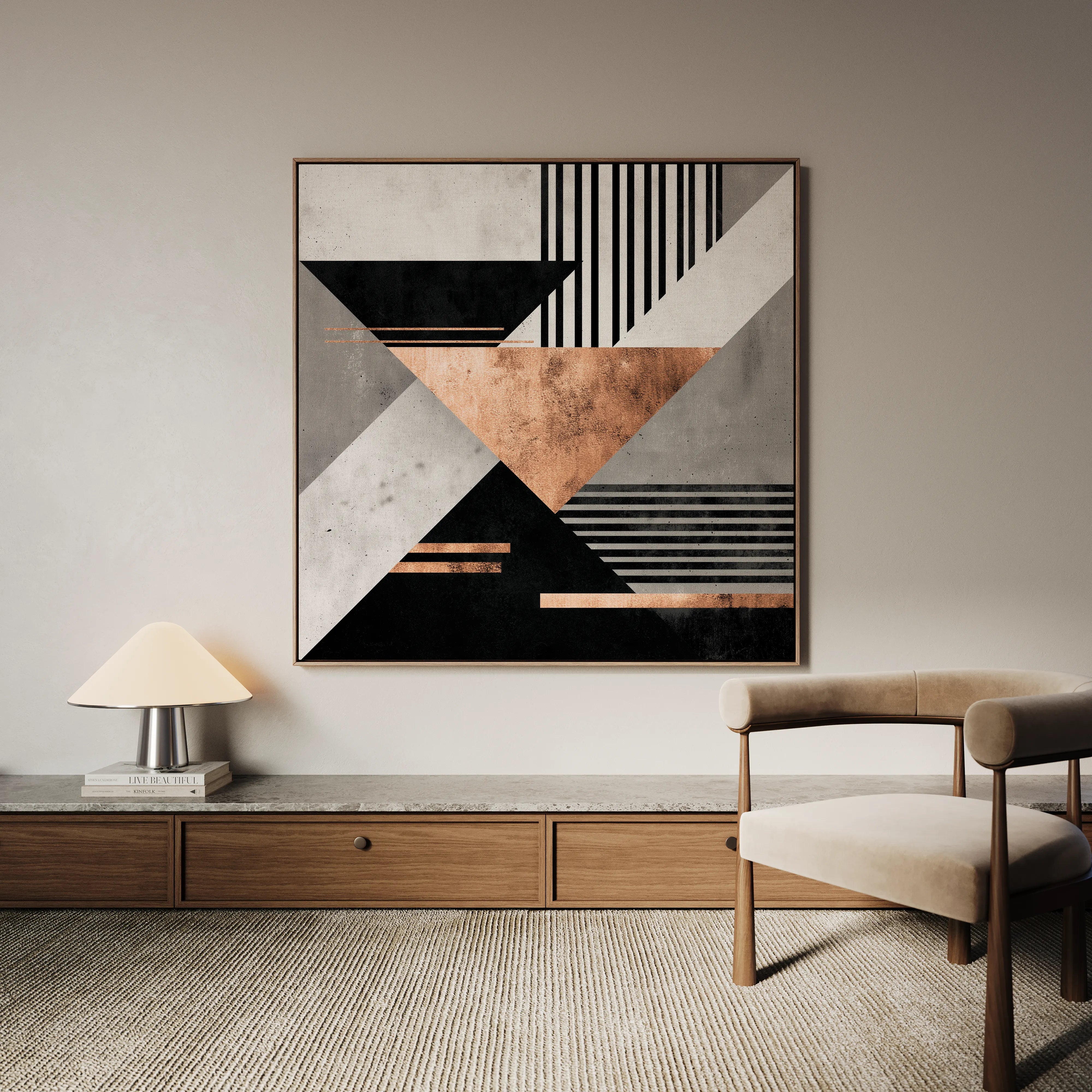 Abstract 1358 Canvas Art 60 x 60 cm / Black