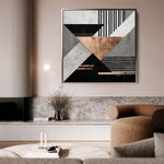 Abstract 1358 Canvas Art 60 x 60 cm / Black