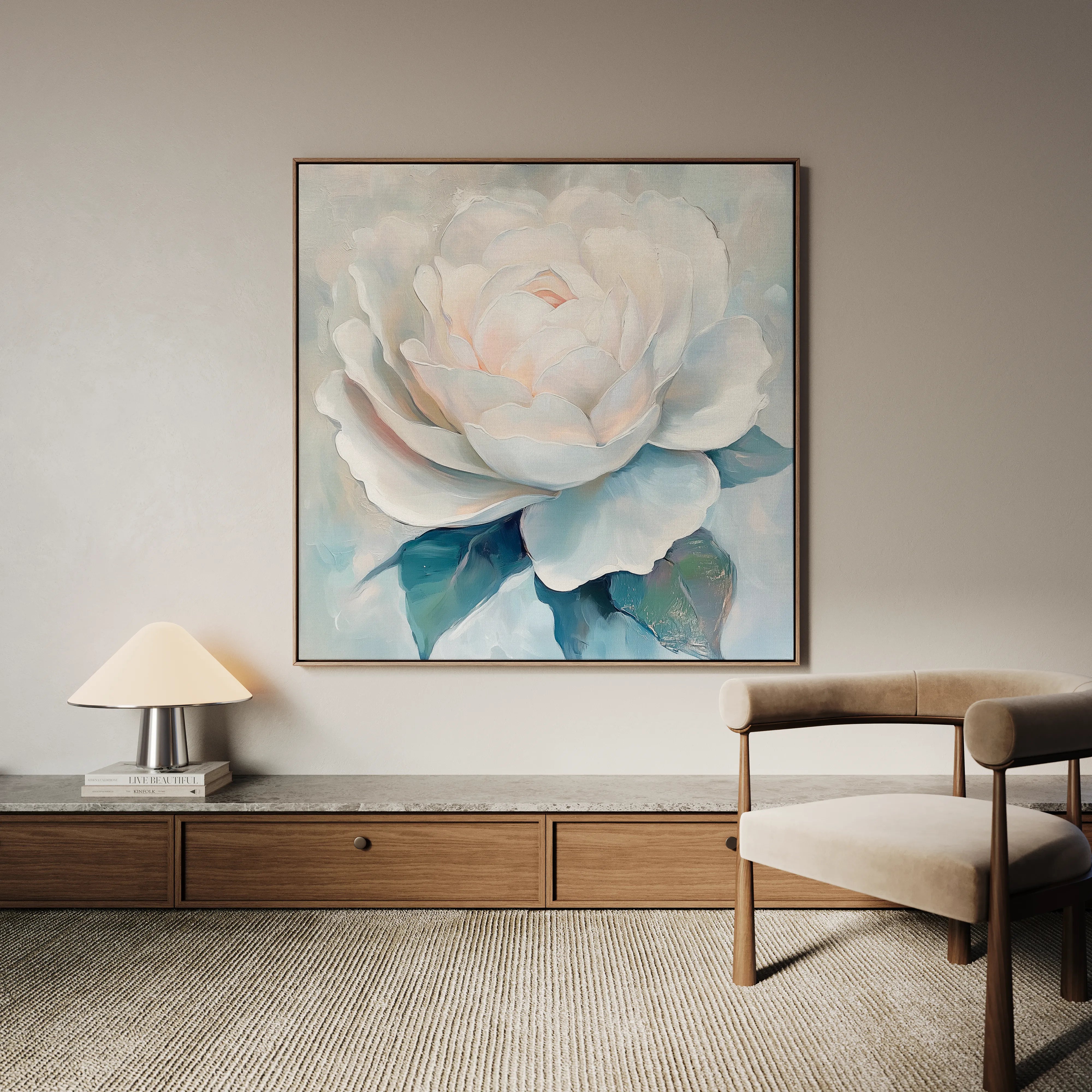 Floral 1358 Canvas Art 60 x 60 cm / Black