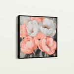Floral 1359 Canvas Art 60 x 60 cm / Black