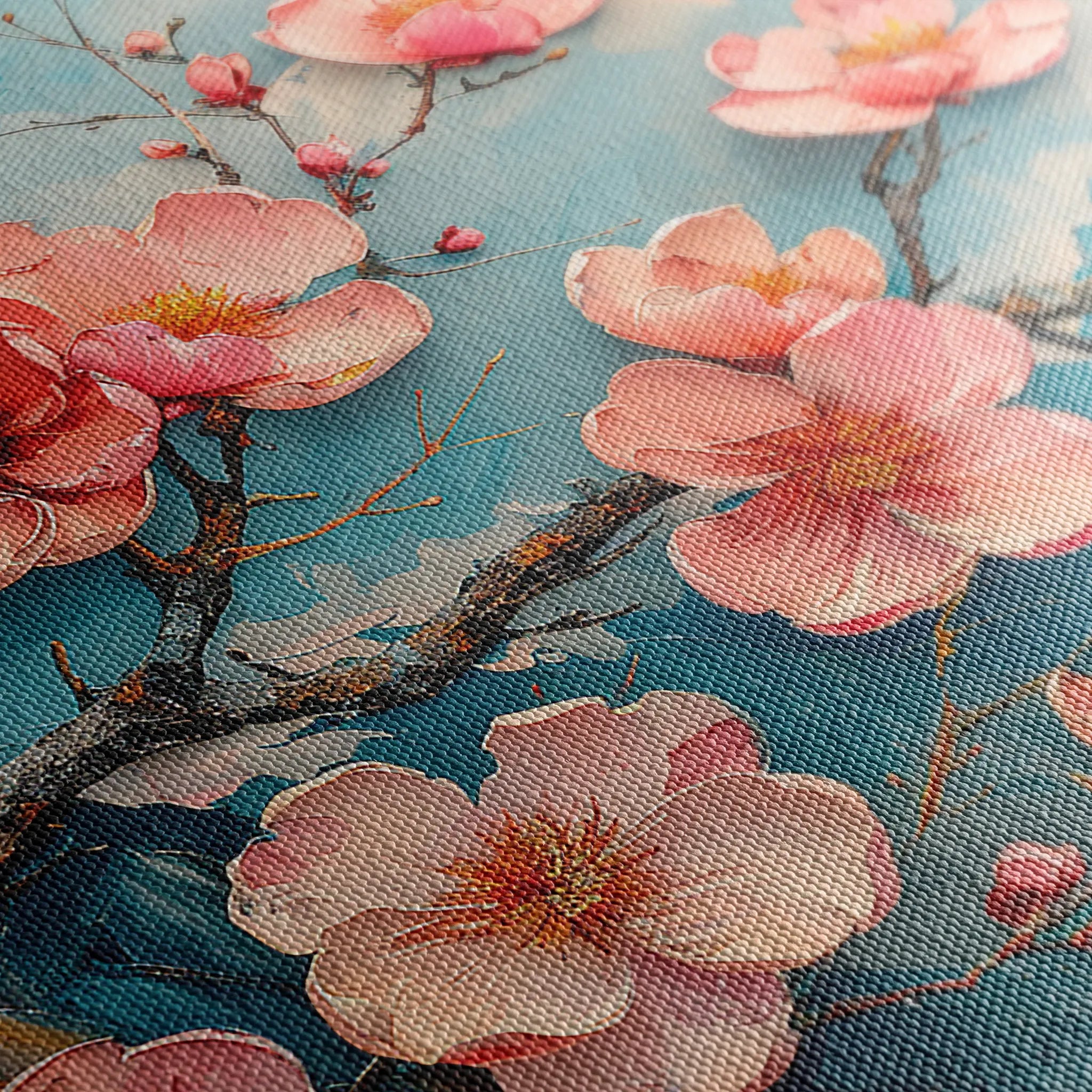 Floral 136 Canvas Art 60 x 40 cm / Black