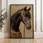 Horses 136 Canvas Art 60 x 40 cm / Black