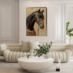 Horses 136 Canvas Art 60 x 40 cm / Black