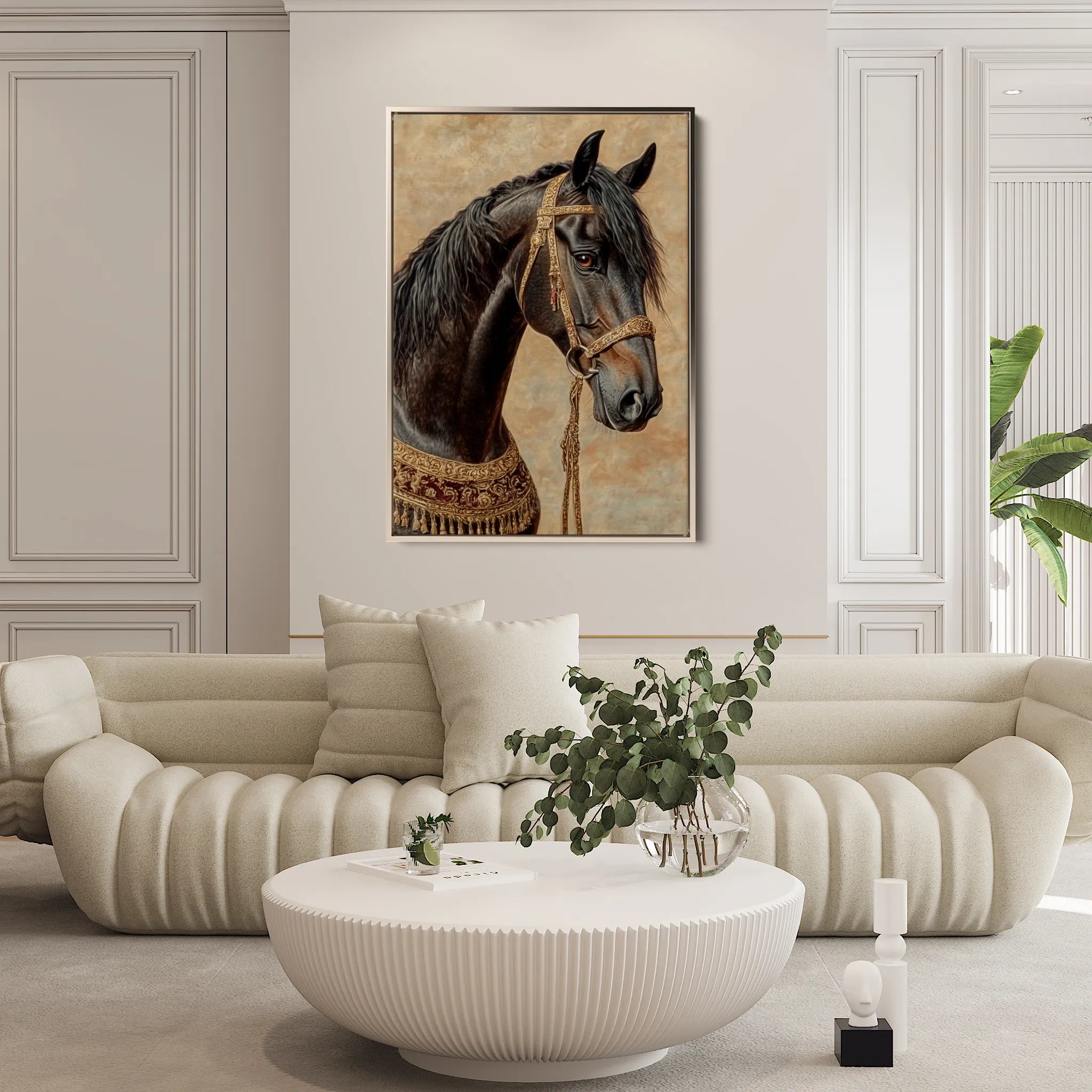 Horses 136 Canvas Art 60 x 40 cm / Black
