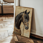Horses 136 Canvas Art 60 x 40 cm / Black