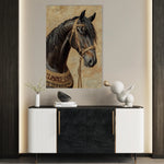 Horses 136 Canvas Art 60 x 40 cm / Black