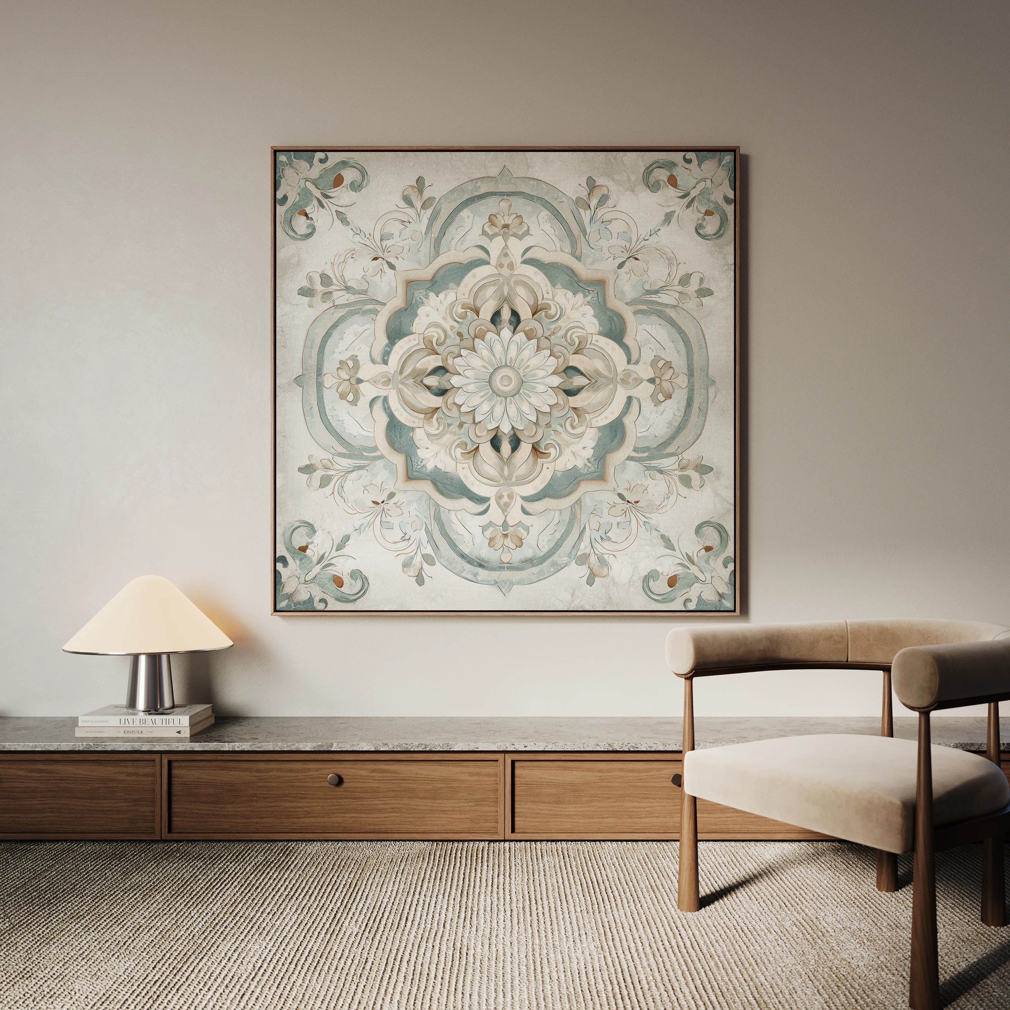 Abstract 1360 Canvas Art 60 x 60 cm / Black