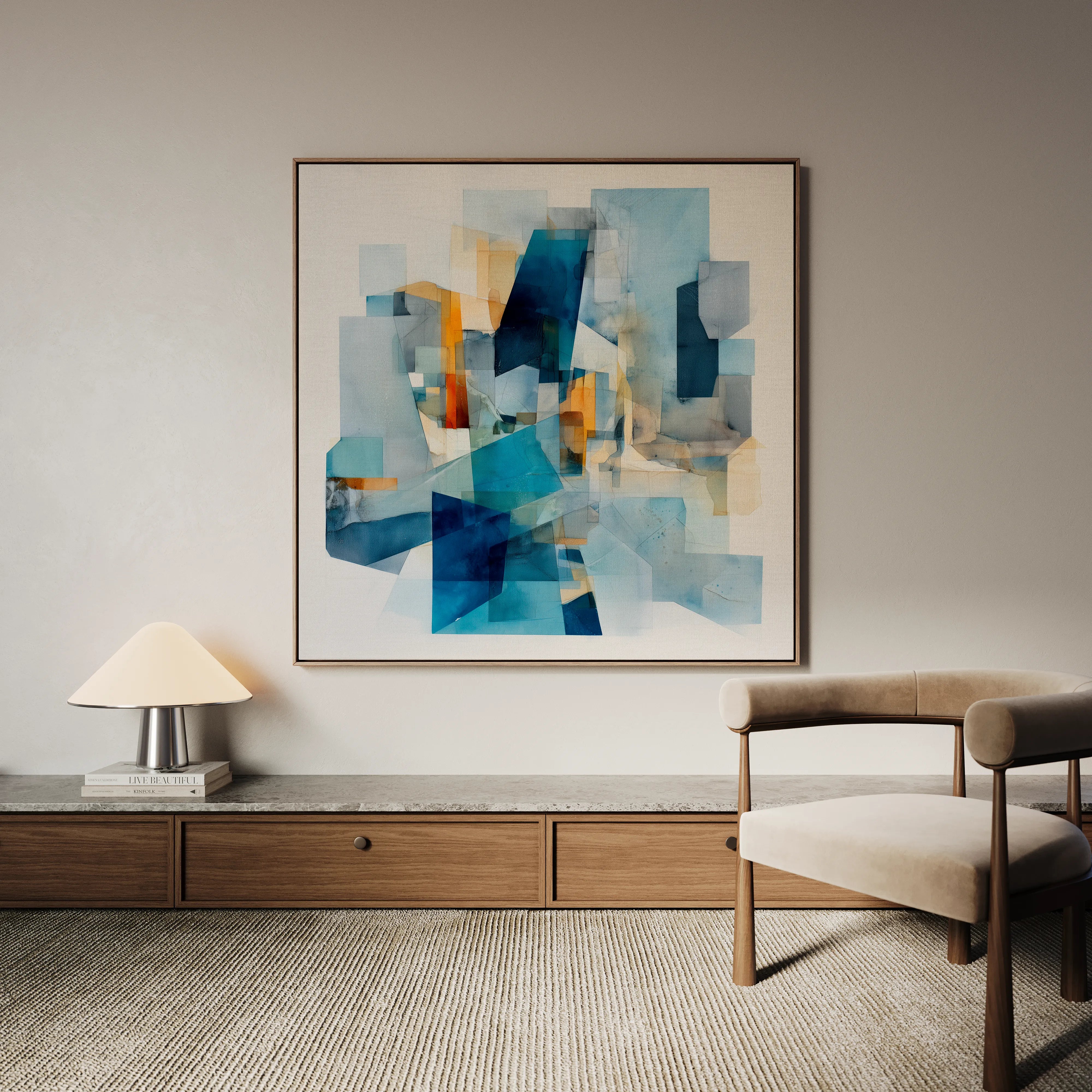 Abstract 1361 Canvas Art 60 x 60 cm / Black