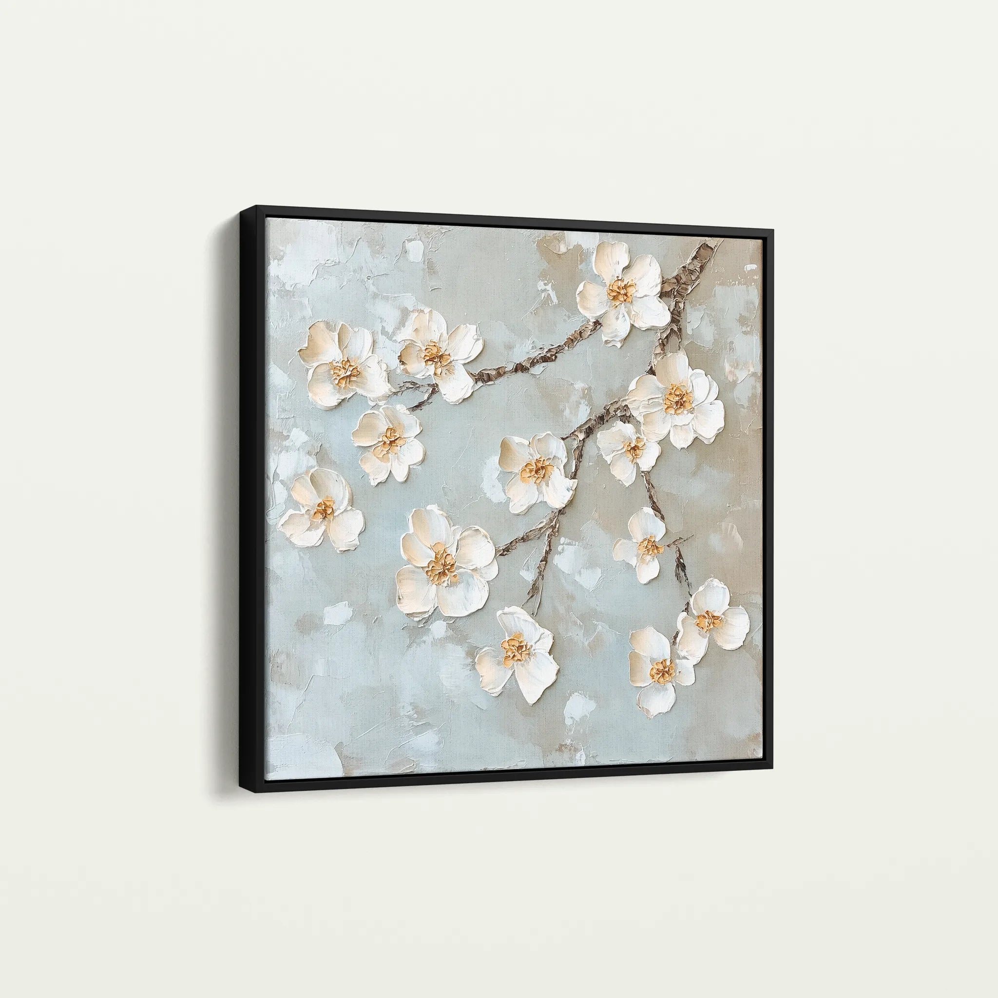 Floral 1361 Canvas Art 60 x 60 cm / Black