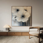 Floral 1362 Canvas Art 60 x 60 cm / Black