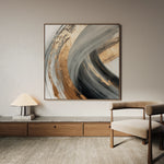 Abstract 1363 Canvas Art 60 x 60 cm / Black