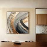 Abstract 1363 Canvas Art 60 x 60 cm / Black