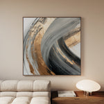Abstract 1363 Canvas Art 60 x 60 cm / Black