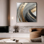 Abstract 1363 Canvas Art 60 x 60 cm / Black