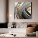 Abstract 1363 Canvas Art 60 x 60 cm / Black