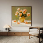 Floral 1363 Canvas Art 60 x 60 cm / Black