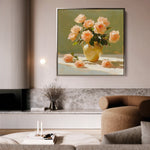 Floral 1363 Canvas Art 60 x 60 cm / Black