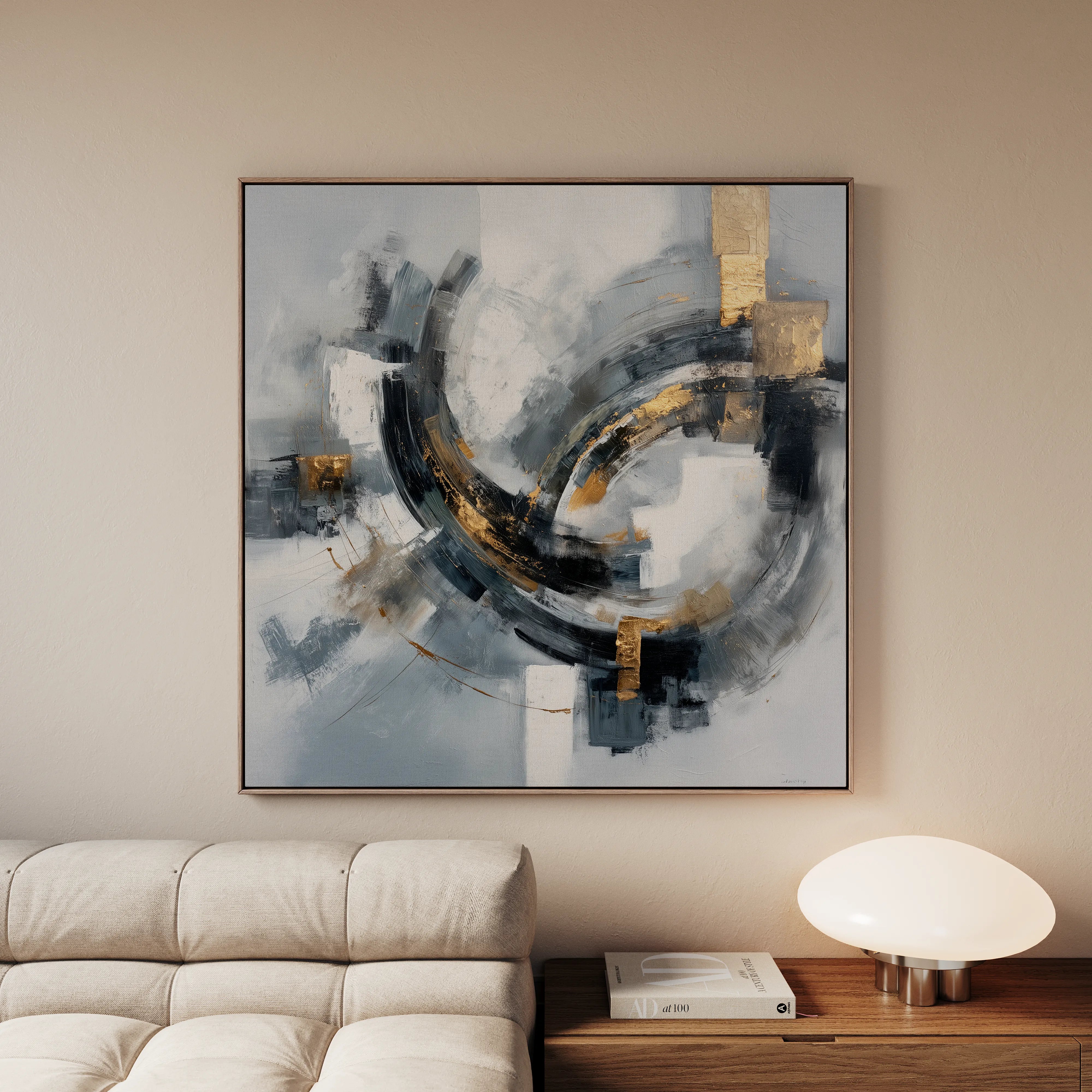 Abstract 1364 Canvas Art 60 x 60 cm / Black
