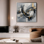 Abstract 1364 Canvas Art 60 x 60 cm / Black
