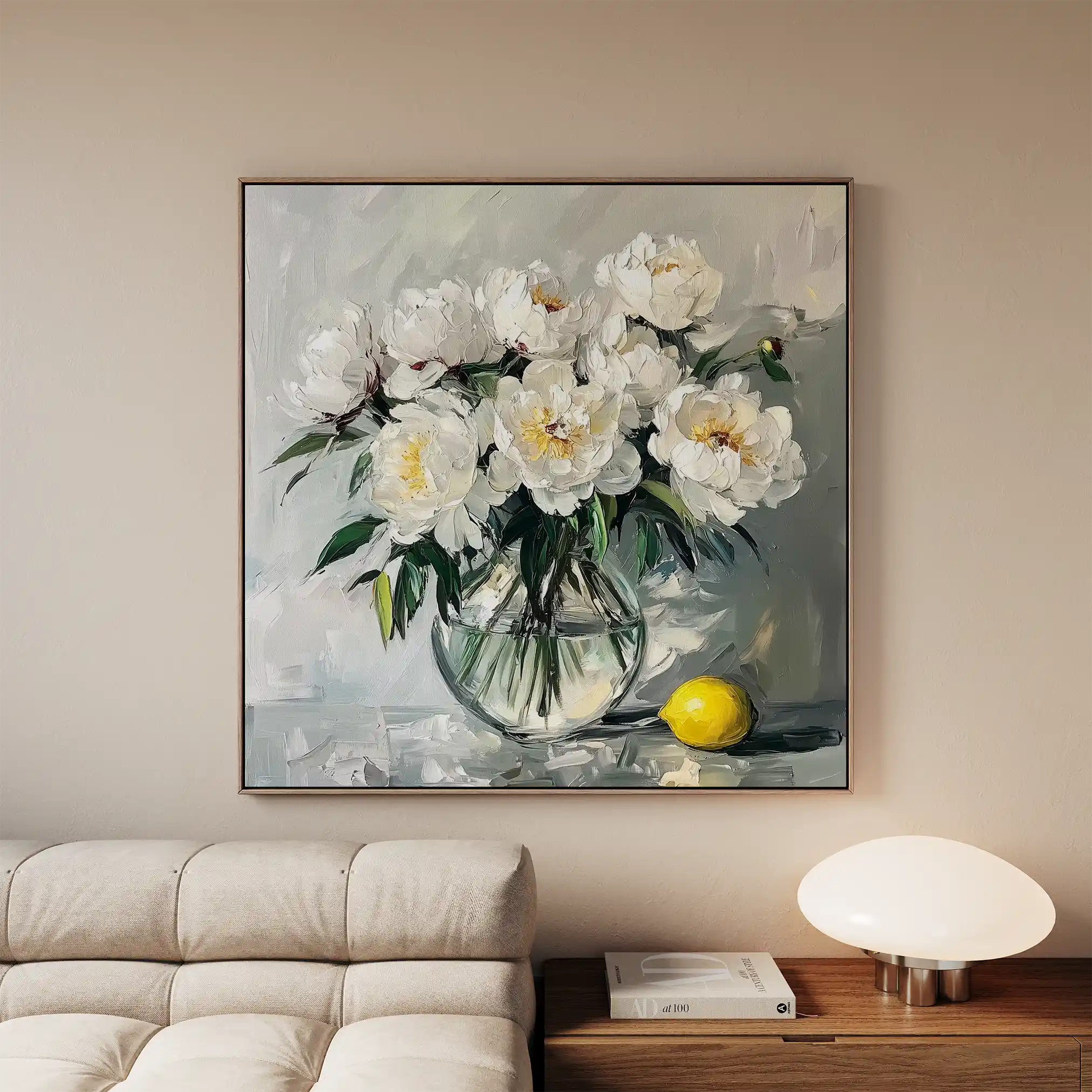 Floral 1364 Canvas Art 60 x 60 cm / Black