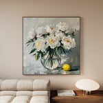 Floral 1364 Canvas Art 60 x 60 cm / Black