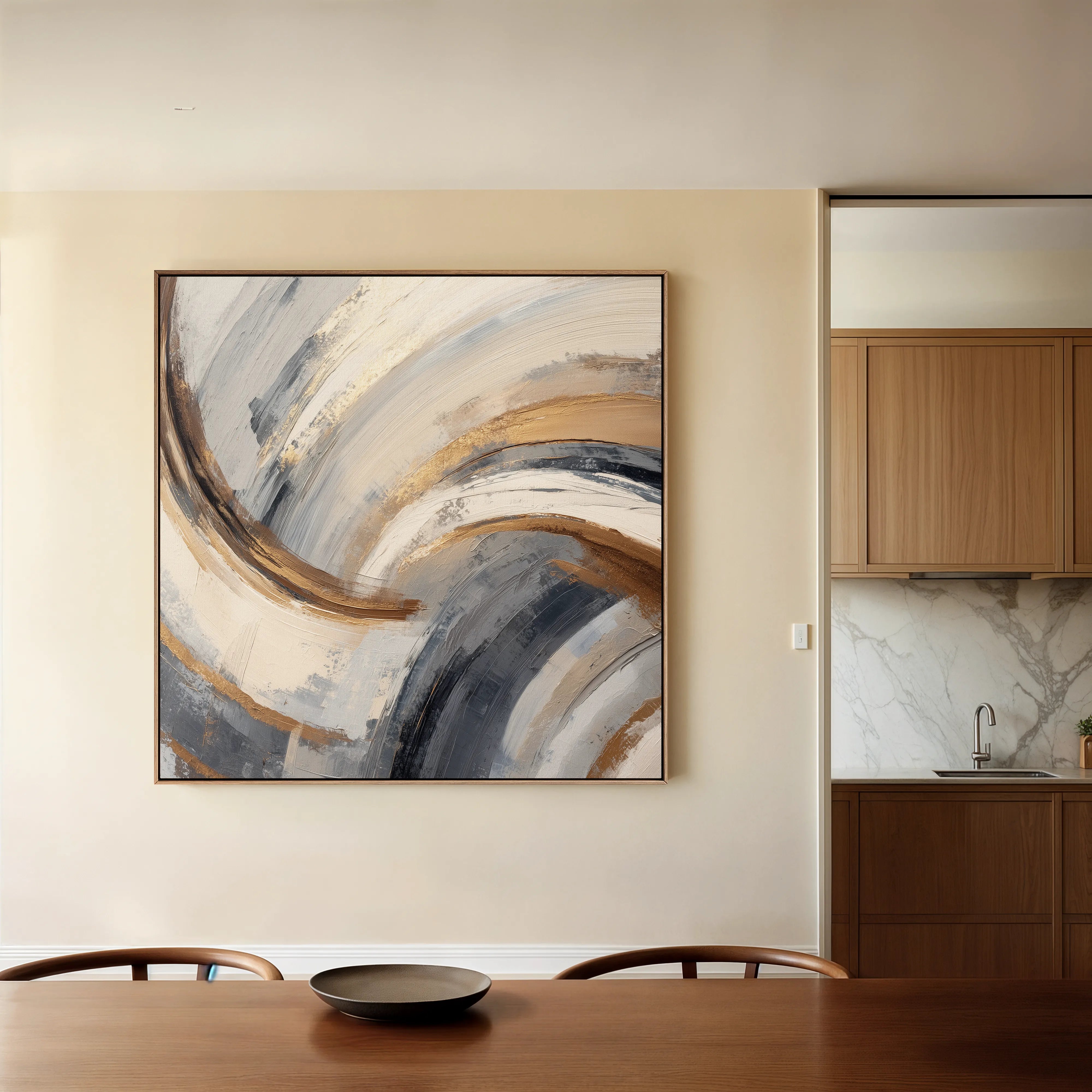 Abstract 1365 Canvas Art 60 x 60 cm / Black