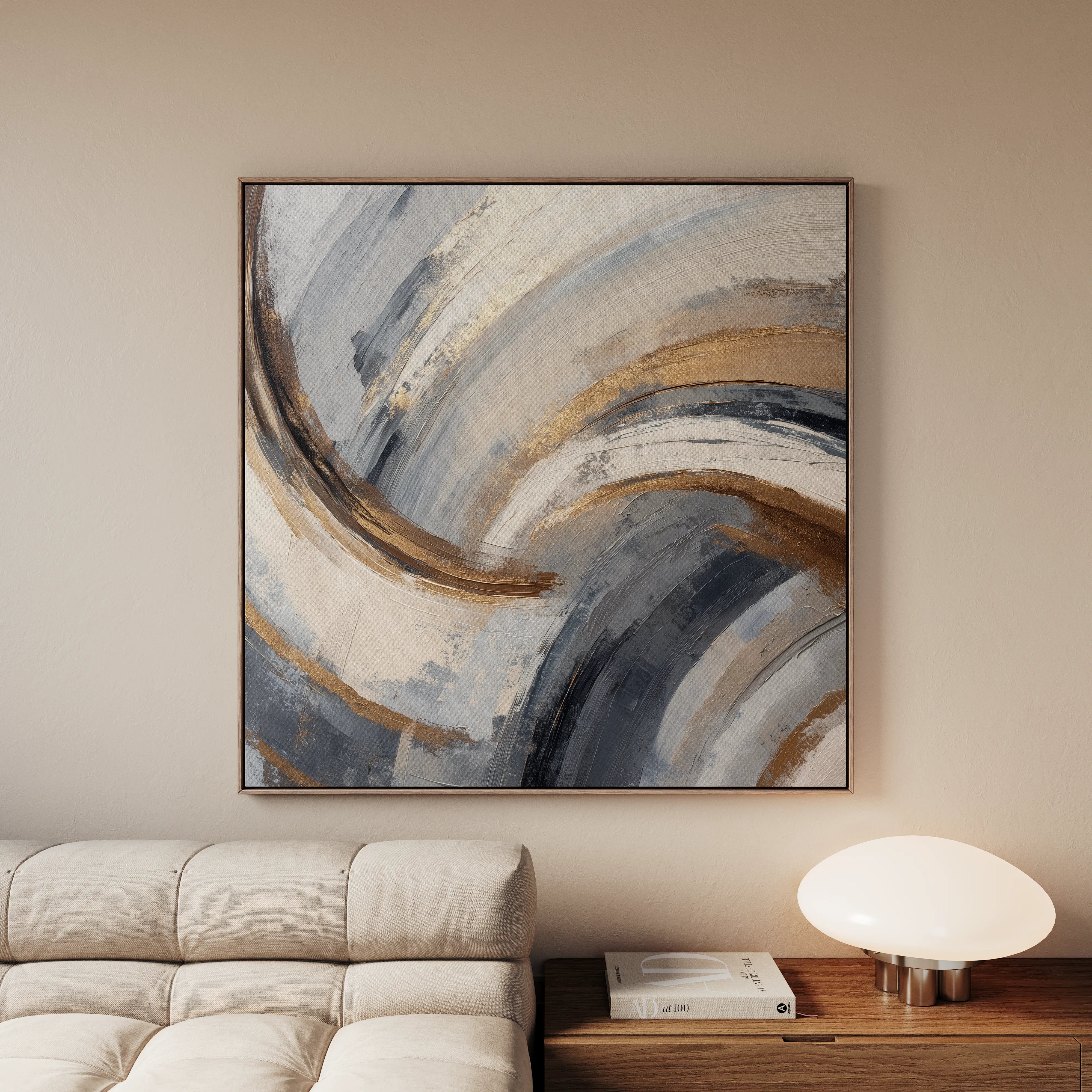 Abstract 1365 Canvas Art 60 x 60 cm / Black