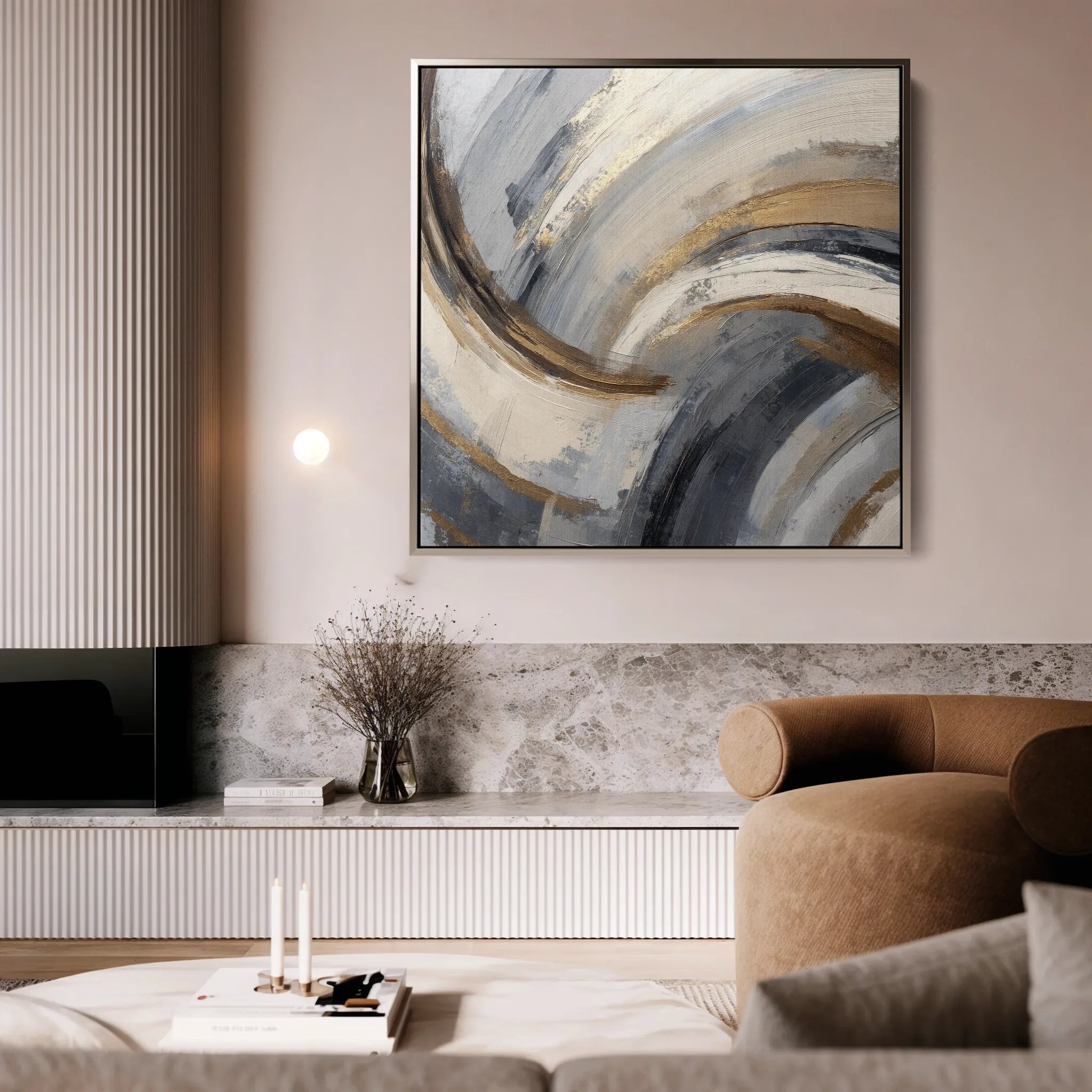 Abstract 1365 Canvas Art 60 x 60 cm / Black