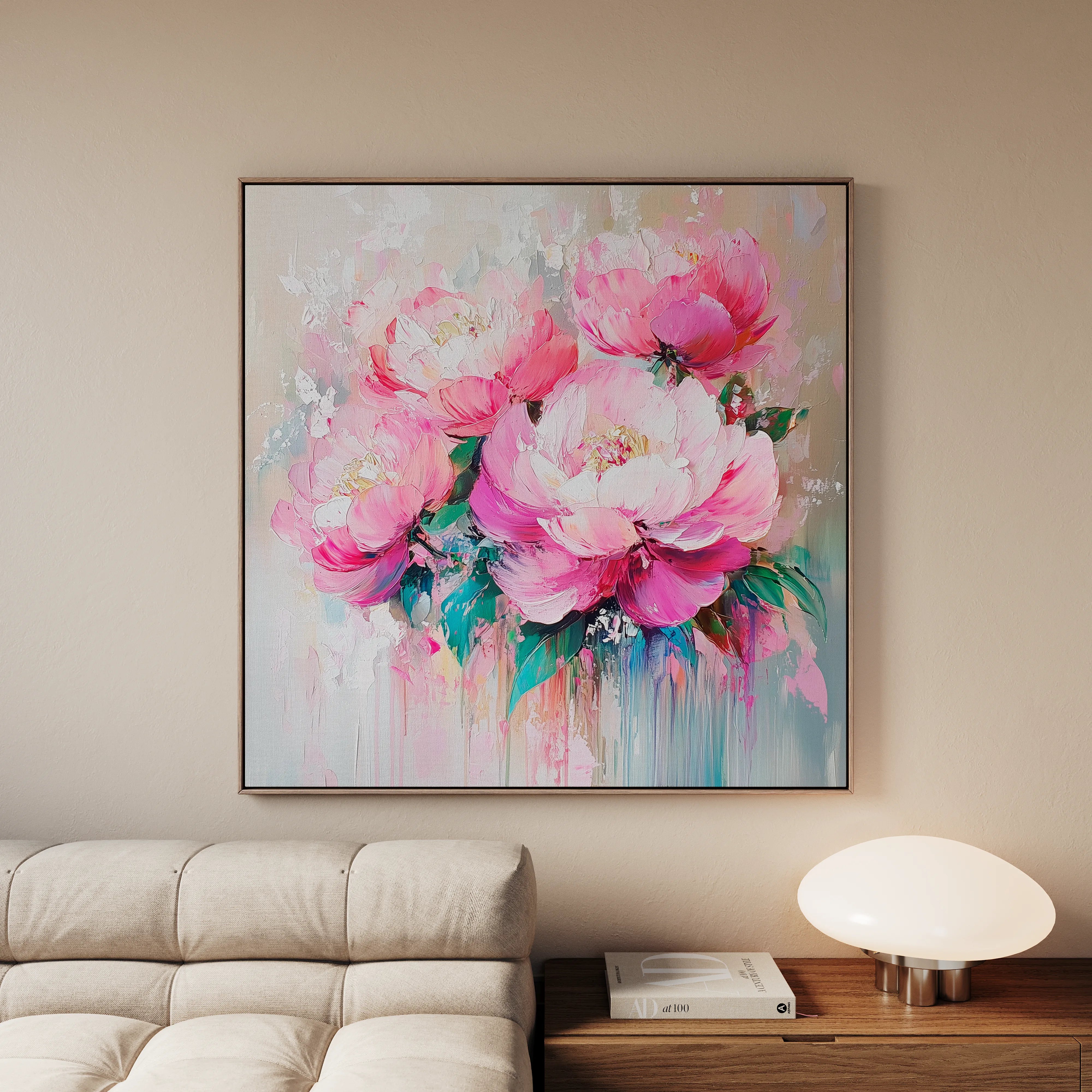 Floral 1365 Canvas Art 60 x 60 cm / Black