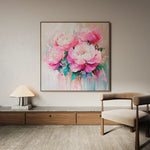 Floral 1365 Canvas Art 60 x 60 cm / Black
