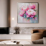 Floral 1365 Canvas Art 60 x 60 cm / Black