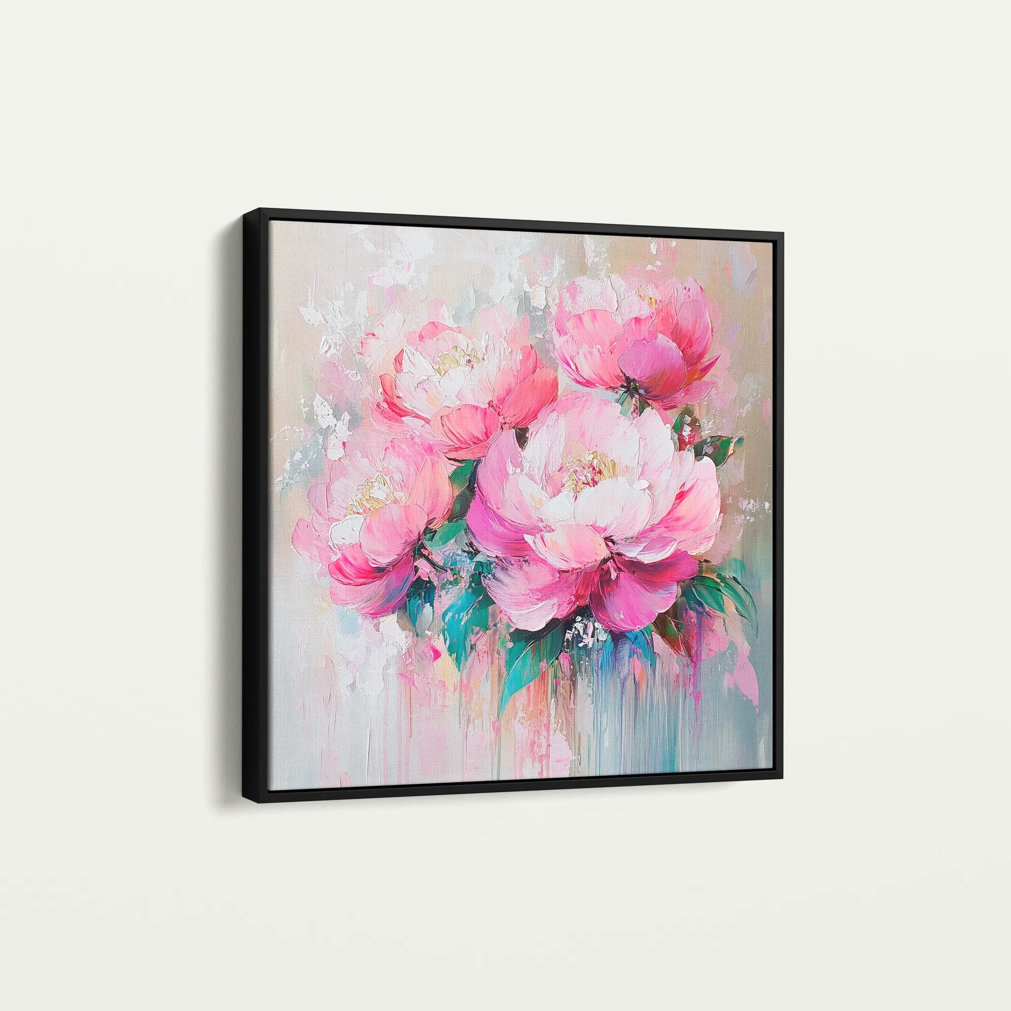 Floral 1365 Canvas Art 60 x 60 cm / Black