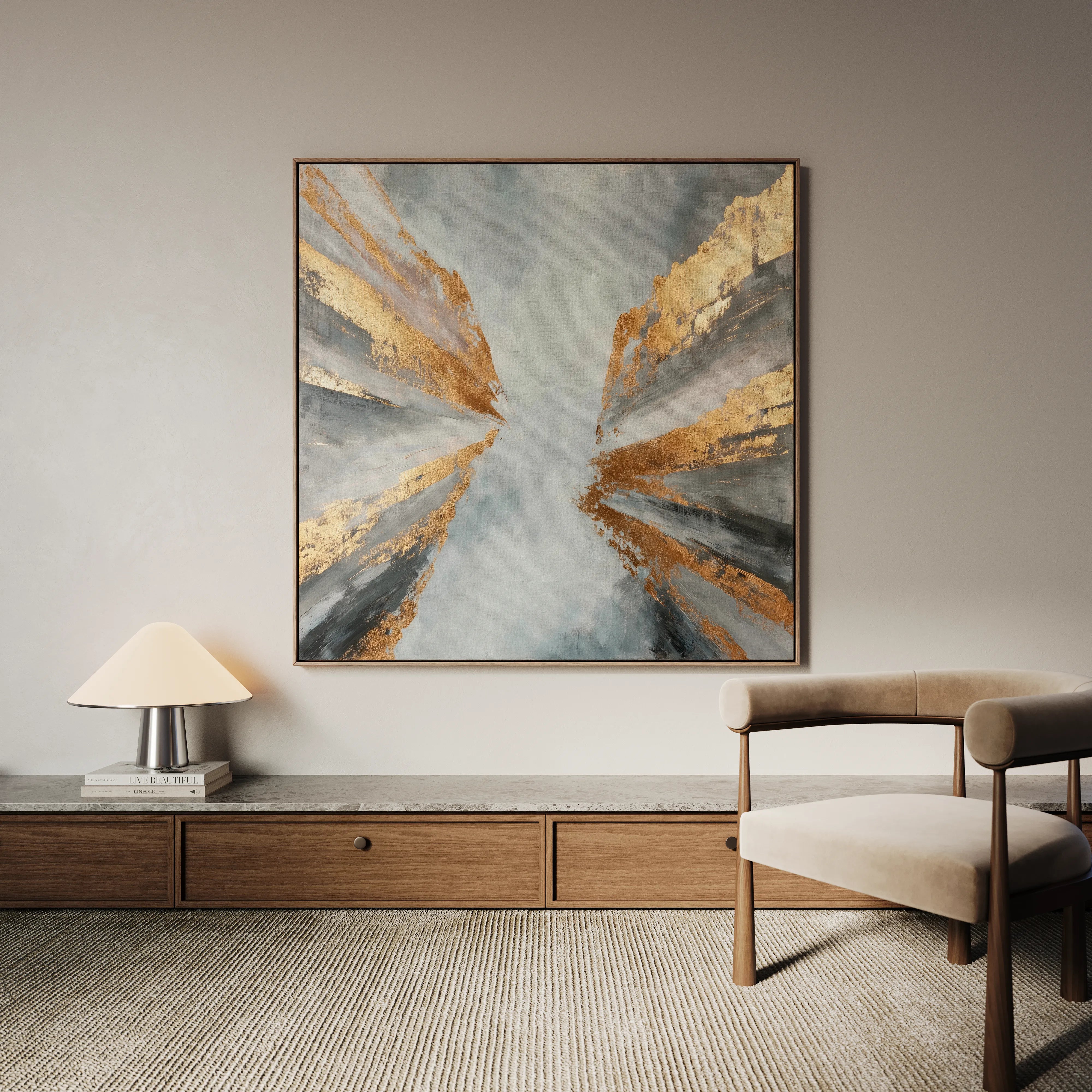 Abstract 1366 Canvas Art 60 x 60 cm / Black
