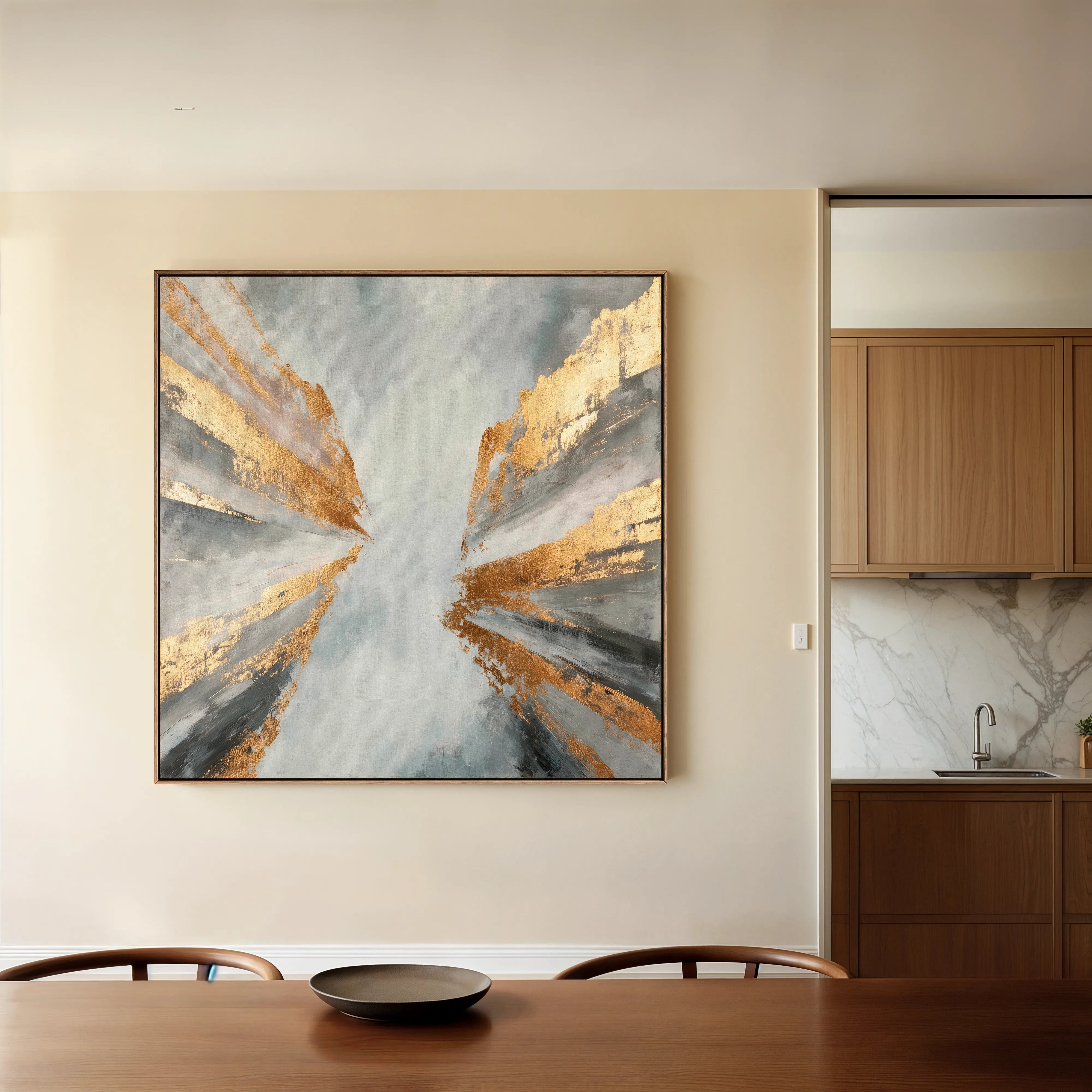 Abstract 1366 Canvas Art 60 x 60 cm / Black