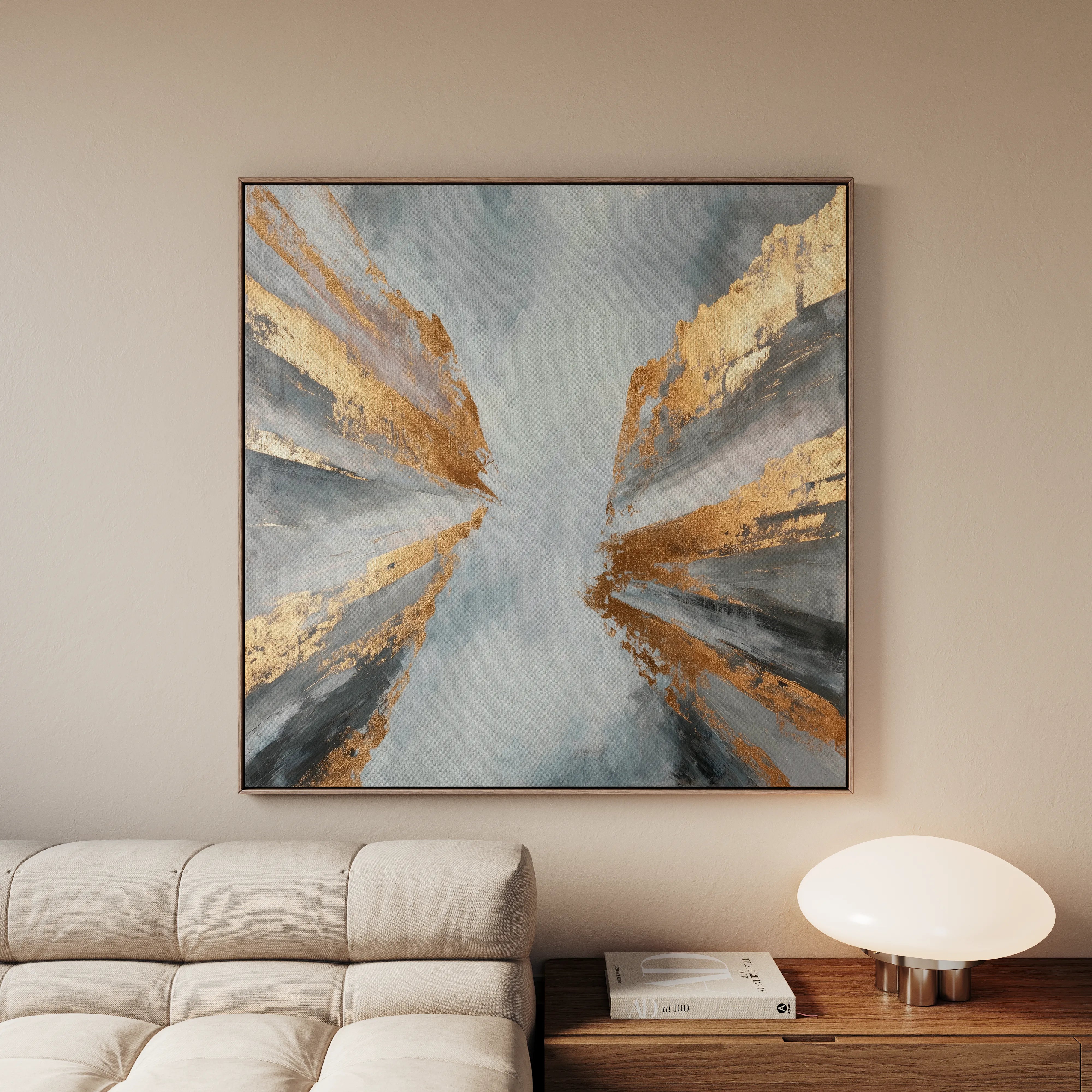 Abstract 1366 Canvas Art 60 x 60 cm / Black