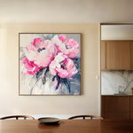 Floral 1366 Canvas Art 60 x 60 cm / Black