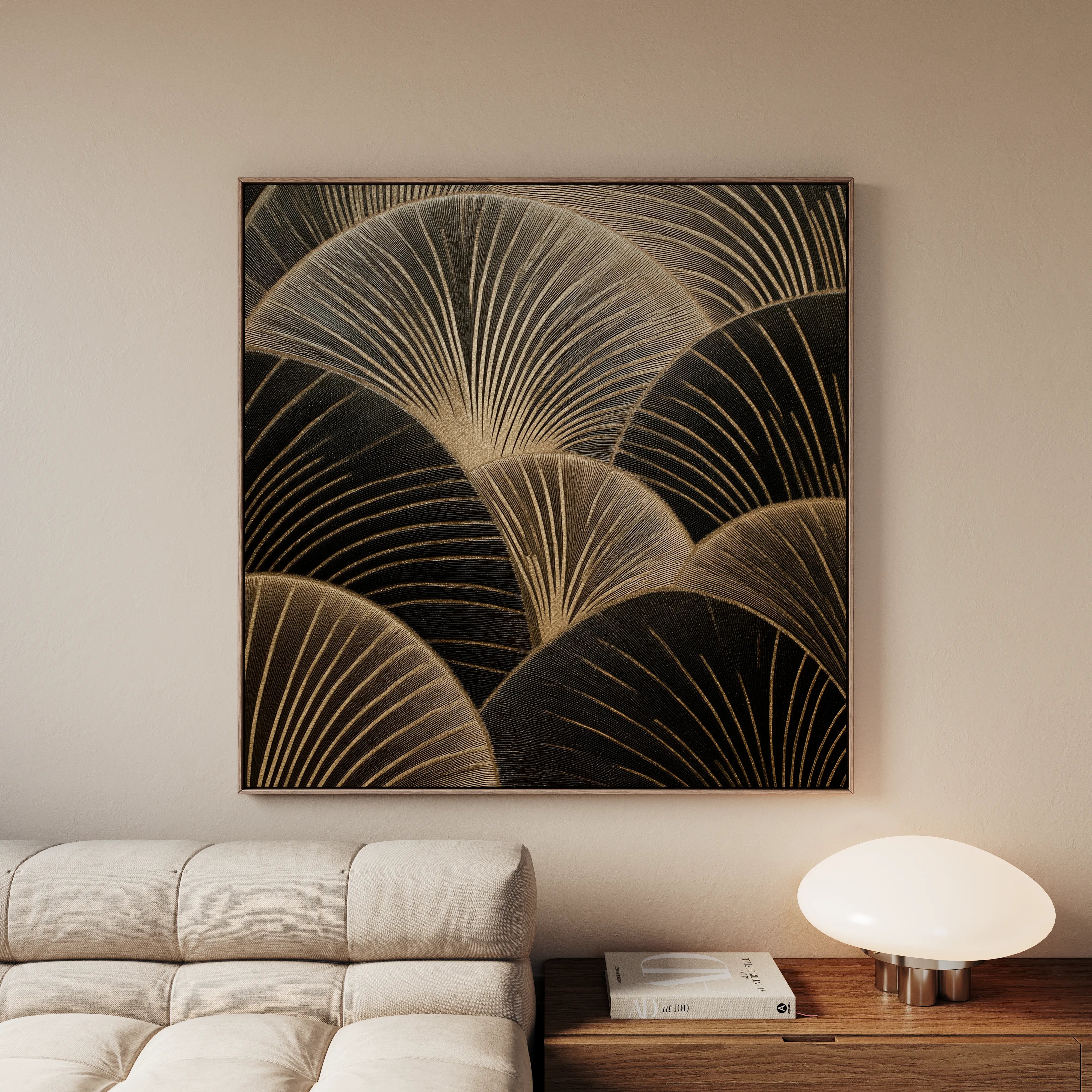 Abstract 1367 Canvas Art 60 x 60 cm / Black